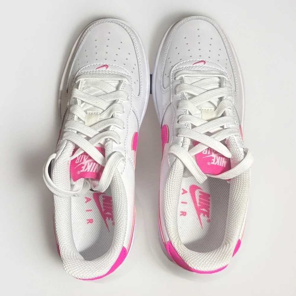 *NEW* Youth Grade-School Nike Air Force 1 White / Laser Fuchsia  (FV5948 102) 👍